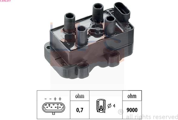 EPS 1.970.377 - Ignition Coil autospares.lv