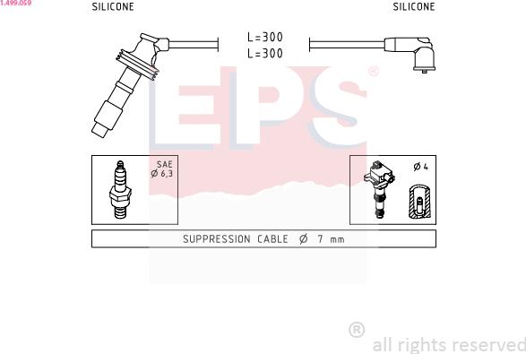 EPS 1.499.059 - Ignition Cable Kit autospares.lv