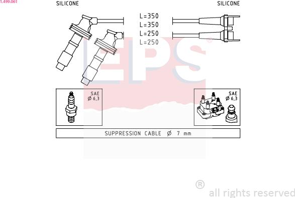 EPS 1.499.061 - Ignition Cable Kit autospares.lv