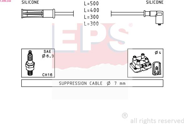 EPS 1.499.244 - Ignition Cable Kit autospares.lv