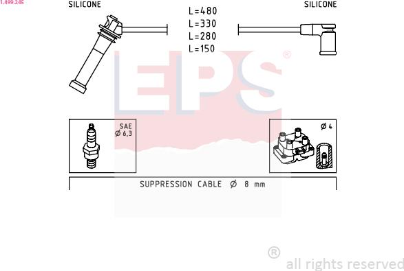 EPS 1.499.245 - Ignition Cable Kit autospares.lv