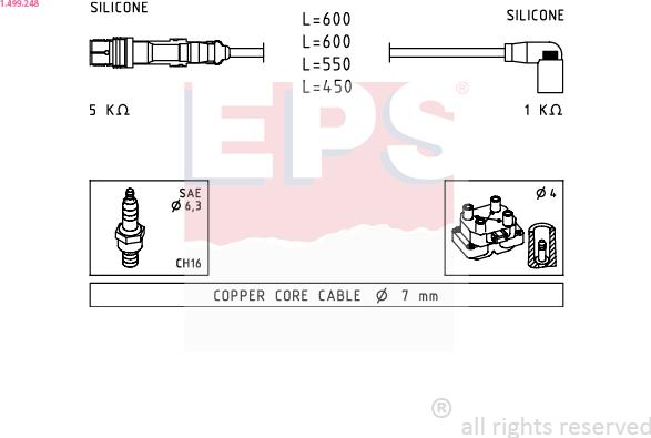 EPS 1.499.248 - Ignition Cable Kit autospares.lv