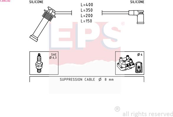 EPS 1.499.242 - Ignition Cable Kit autospares.lv