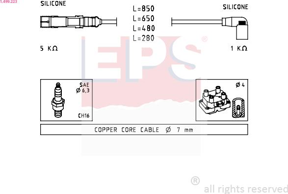 EPS 1.499.223 - Ignition Cable Kit autospares.lv