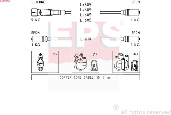 EPS 1.500.965 - Ignition Cable Kit autospares.lv