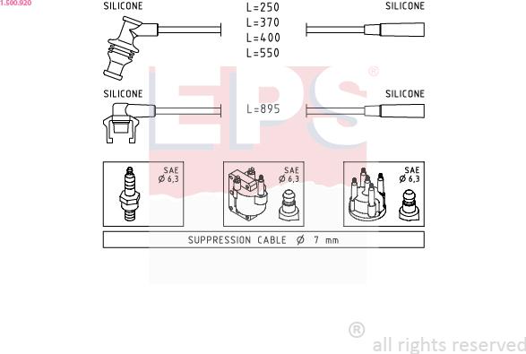 EPS 1.500.920 - Ignition Cable Kit autospares.lv
