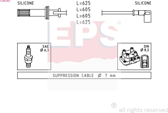 EPS 1.500.456 - Ignition Cable Kit autospares.lv