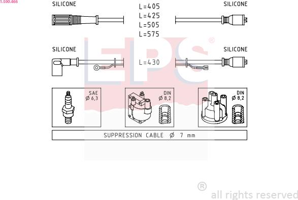EPS 1.500.466 - Ignition Cable Kit autospares.lv