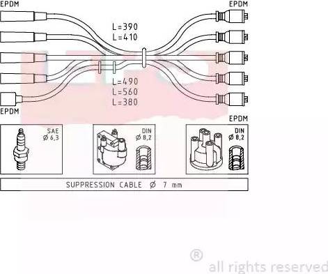 EPS 1.500.429 - Ignition Cable Kit autospares.lv