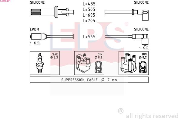 EPS 1.500.471 - Ignition Cable Kit autospares.lv