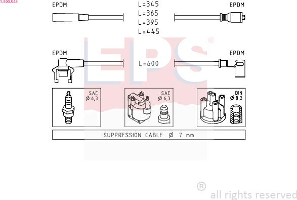 EPS 1.500.543 - Ignition Cable Kit autospares.lv