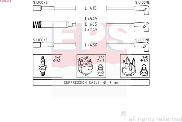 EPS 1.500.514 - Ignition Cable Kit autospares.lv