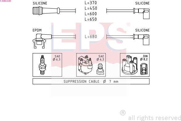 EPS 1.500.539 - Ignition Cable Kit autospares.lv
