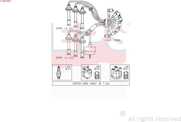 EPS 1.500.660 - Ignition Cable Kit autospares.lv