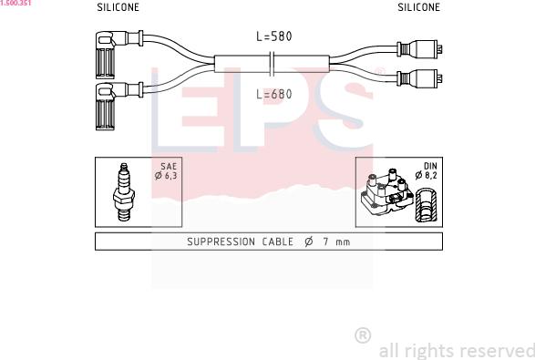 EPS 1.500.351 - Ignition Cable Kit autospares.lv