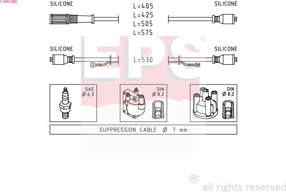 EPS 1.500.386 - Ignition Cable Kit autospares.lv