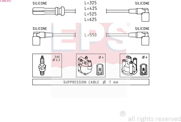 EPS 1.500.372 - Ignition Cable Kit autospares.lv