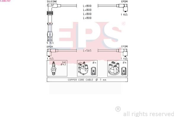 EPS 1.500.737 - Ignition Cable Kit autospares.lv