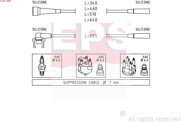 EPS 1.501.499 - Ignition Cable Kit autospares.lv