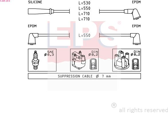 EPS 1.501.413 - Ignition Cable Kit autospares.lv