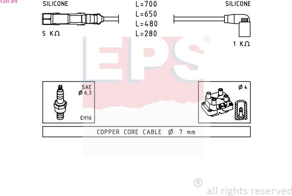 EPS 1.501.479 - Ignition Cable Kit autospares.lv