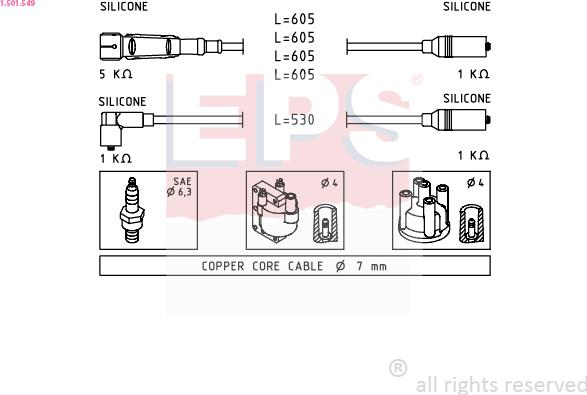 EPS 1.501.549 - Ignition Cable Kit autospares.lv