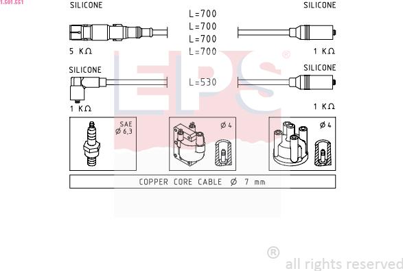 EPS 1.501.551 - Ignition Cable Kit autospares.lv