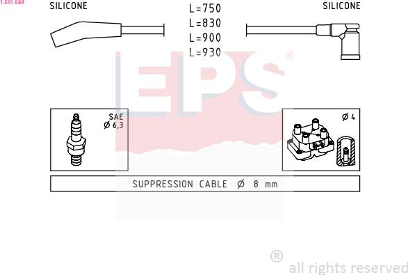 EPS 1.501.568 - Ignition Cable Kit autospares.lv