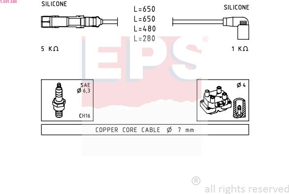 EPS 1.501.585 - Ignition Cable Kit autospares.lv