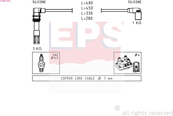 EPS 1.501.575 - Ignition Cable Kit autospares.lv