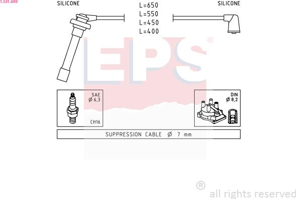 EPS 1.501.699 - Ignition Cable Kit autospares.lv