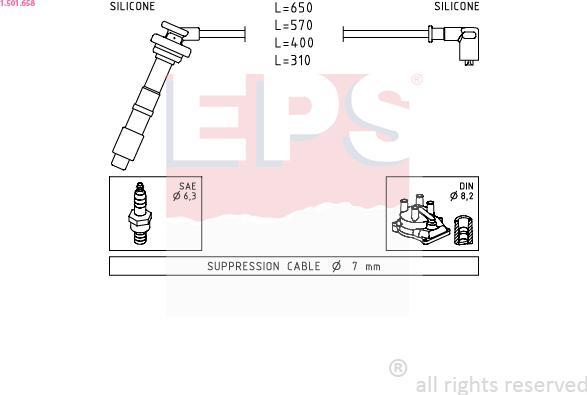 EPS 1.501.658 - Ignition Cable Kit autospares.lv