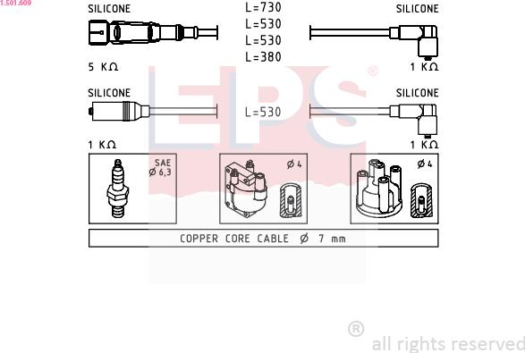 EPS 1.501.609 - Ignition Cable Kit autospares.lv
