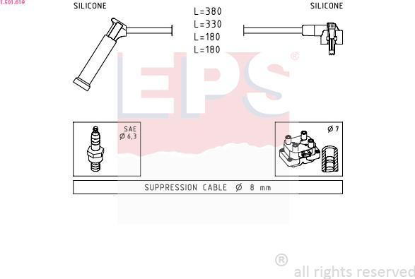 EPS 1.501.619 - Ignition Cable Kit autospares.lv