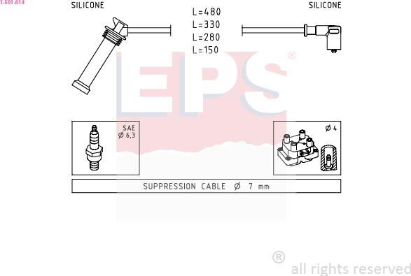 EPS 1.501.614 - Ignition Cable Kit autospares.lv