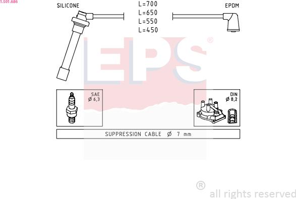EPS 1.501.686 - Ignition Cable Kit autospares.lv