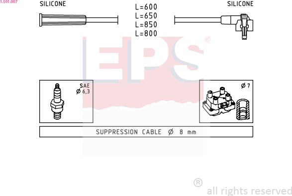 EPS 1.501.007 - Ignition Cable Kit autospares.lv