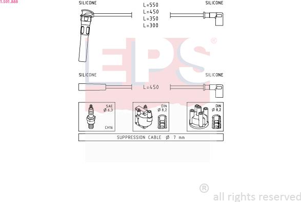 EPS 1.501.888 - Ignition Cable Kit autospares.lv