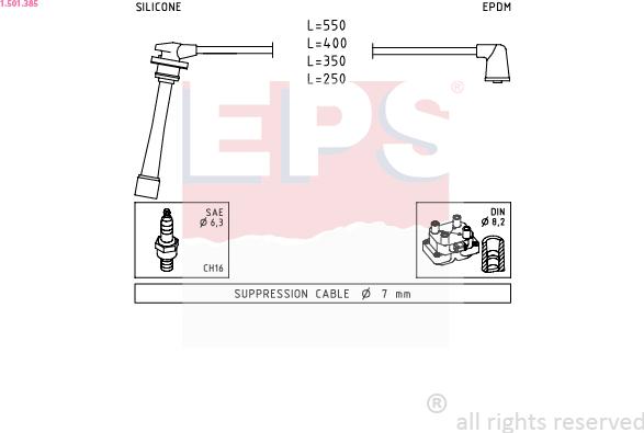 EPS 1.501.385 - Ignition Cable Kit autospares.lv