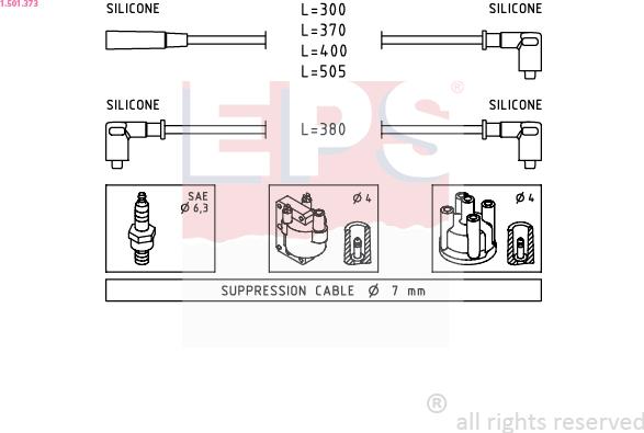 EPS 1.501.373 - Ignition Cable Kit autospares.lv