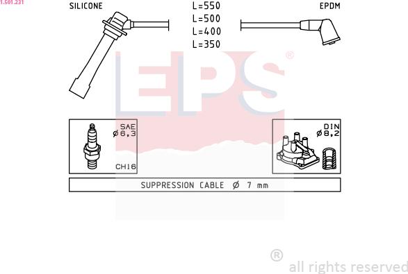 EPS 1.501.231 - Ignition Cable Kit autospares.lv