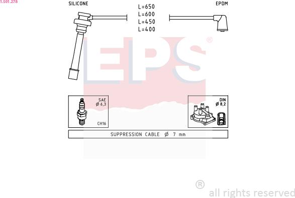 EPS 1.501.278 - Ignition Cable Kit autospares.lv