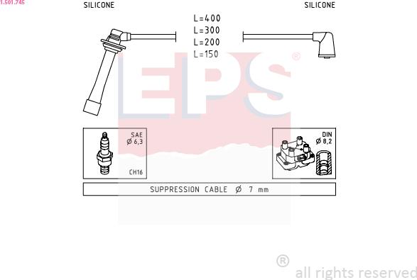 EPS 1.501.745 - Ignition Cable Kit autospares.lv