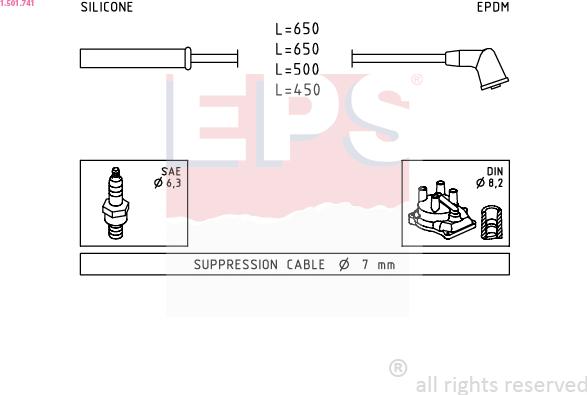 EPS 1.501.741 - Ignition Cable Kit autospares.lv