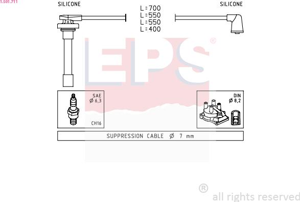 EPS 1.501.711 - Ignition Cable Kit autospares.lv