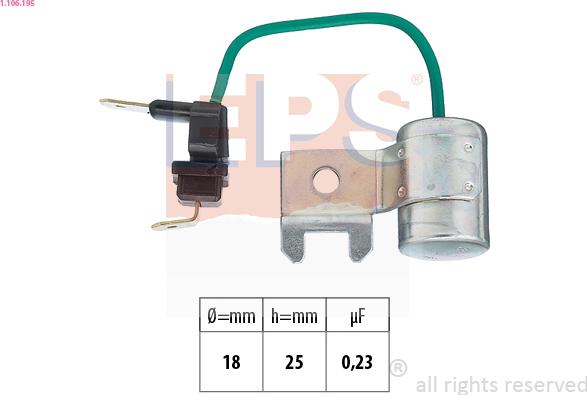 EPS 1.106.195 - Condenser, ignition autospares.lv