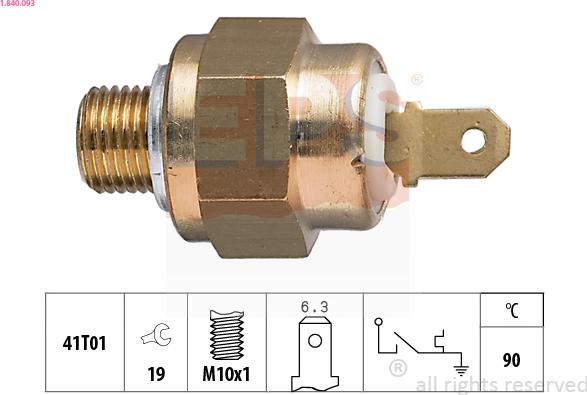 EPS 1.840.093 - Sensor, coolant temperature autospares.lv