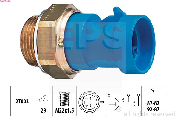 EPS 1.850.622 - Temperature Switch, radiator / air conditioner fan autospares.lv