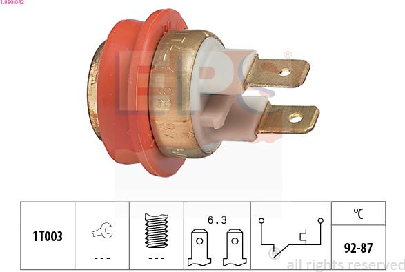 EPS 1.850.042 - Temperature Switch, radiator / air conditioner fan autospares.lv