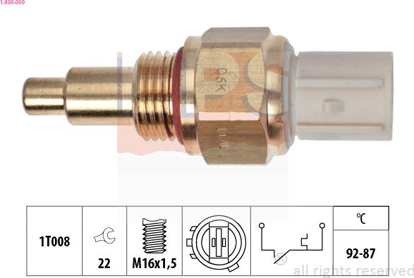 EPS 1.850.050 - Temperature Switch, radiator / air conditioner fan autospares.lv